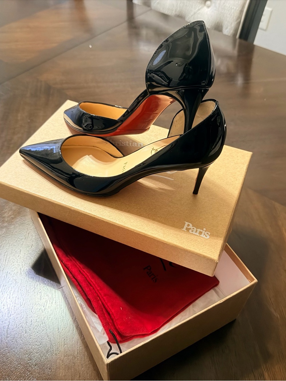 Christian Louboutin Black Patent Leather IRIZA 70 size 36
